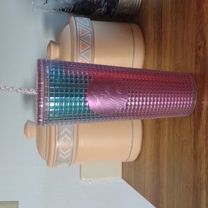 Starbucks Tumblr 24 oz pink/blue